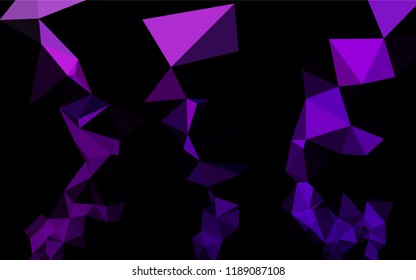 Dark Purple vector abstract mosaic pattern. Geometric illustration in Origami style with gradient.  Brand new style for your business design.