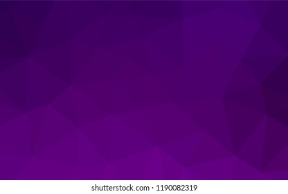 Dark Purple vector abstract mosaic backdrop. A vague abstract illustration with gradient. The best triangular design for your business.