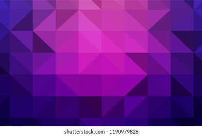 Dark Purple vector abstract mosaic background. Elegant bright polygonal illustration with gradient. Completely new template for your banner.