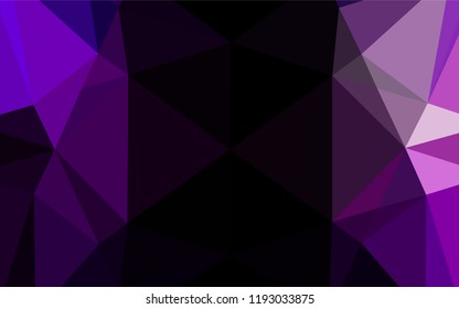 Dark Purple vector abstract mosaic background. Shining illustration, which consist of triangles. The textured pattern can be used for background.