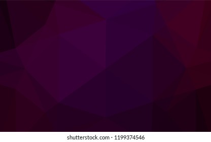 Dark Purple vector abstract mosaic backdrop. An elegant bright illustration with gradient. Triangular pattern for your business design.
