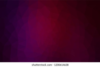 Dark Purple vector abstract mosaic background. Triangular geometric sample with gradient.  Brand new design for your business.