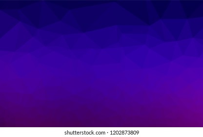 Dark Purple vector abstract mosaic pattern. An elegant bright illustration with gradient. Triangular pattern for your business design.