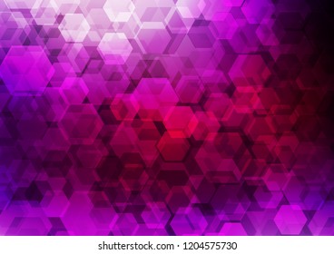 Dark Purple vector abstract mosaic background. A sample with polygonal shapes. hexagonal pattern for your business design.