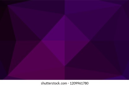 Dark Purple vector abstract mosaic background. Shining illustration, which consist of triangles. The template can be used as a background for cell phones.