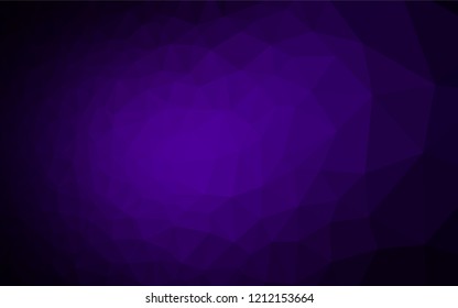 Dark Purple vector abstract mosaic background. Triangular geometric sample with gradient.  The polygonal design can be used for your web site.