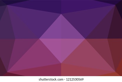Dark Purple vector abstract mosaic backdrop. Triangular geometric sample with gradient.  Triangular pattern for your business design.