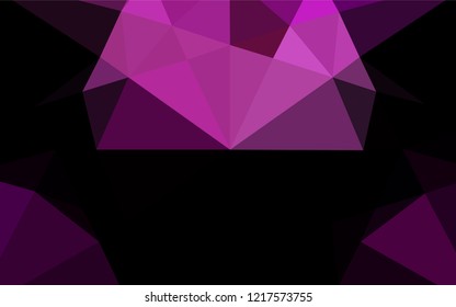Dark Purple vector abstract mosaic backdrop. A sample with polygonal shapes. The elegant pattern can be used as part of a brand book.