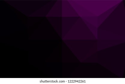 Dark Purple vector abstract mosaic backdrop. Creative geometric illustration in Origami style with gradient. The completely new template can be used for your brand book.