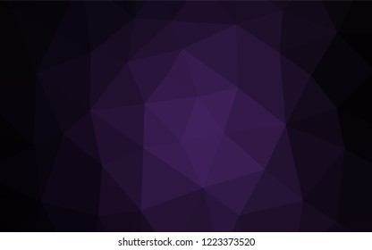 Dark Purple vector abstract mosaic pattern. A sample with polygonal shapes. The textured pattern can be used for background.