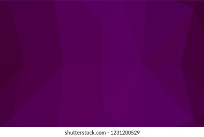 Dark Purple vector abstract mosaic backdrop. A sample with polygonal shapes. The best triangular design for your business.