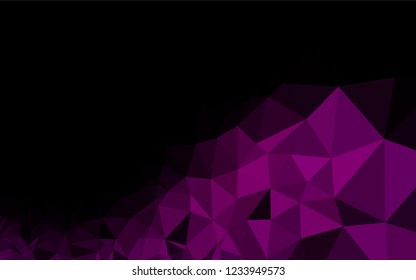 Dark Purple vector abstract mosaic pattern. Triangular geometric sample with gradient.  A completely new design for your business.