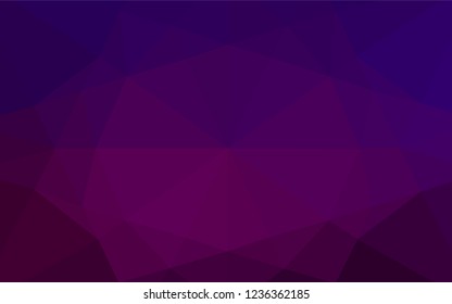 Dark Purple vector abstract mosaic backdrop. Geometric illustration in Origami style with gradient.  Triangular pattern for your business design.