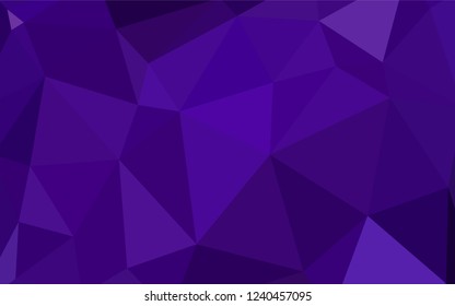Dark Purple vector abstract mosaic backdrop. Elegant bright polygonal illustration with gradient. Best triangular design for your business.