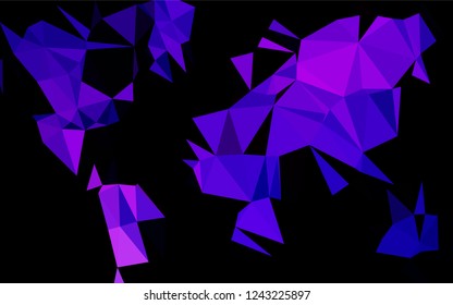 Dark Purple vector abstract mosaic backdrop. Triangular geometric sample with gradient.  The completely new template can be used for your brand book.