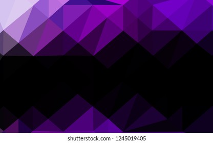Dark Purple vector abstract mosaic pattern. Creative illustration in halftone style with gradient. Triangular pattern for your business design.