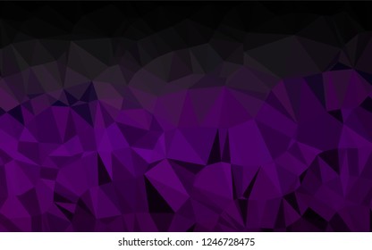 Dark Purple vector abstract mosaic background. Brand new colored illustration in blurry style with gradient. Triangular pattern for your business design.