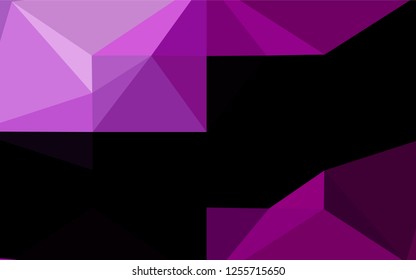 Dark Purple vector abstract mosaic background. Geometric illustration in Origami style with gradient.  Brand new design for your business.