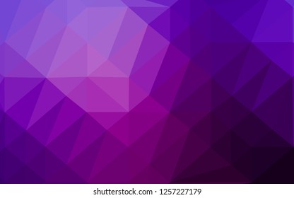 Dark Purple vector abstract mosaic backdrop. Creative illustration in halftone style with gradient. Template for a cell phone background.