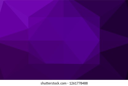 Dark Purple vector abstract mosaic backdrop. A sample with polygonal shapes. Triangular pattern for your business design.