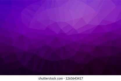 Dark Purple vector abstract mosaic backdrop. A sample with polygonal shapes. The polygonal design can be used for your web site.