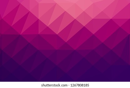 Dark Purple vector abstract mosaic backdrop. Triangular geometric sample with gradient.  Template for your brand book.