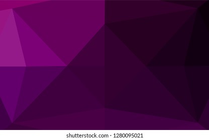 Dark Purple vector abstract mosaic backdrop. A sample with polygonal shapes. The completely new template can be used for your brand book.