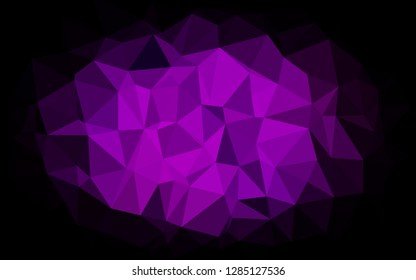 Dark Purple vector abstract mosaic backdrop. Geometric illustration in Origami style with gradient. Brand new design for your business.