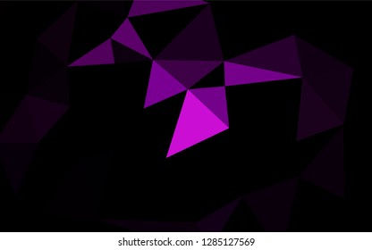 Dark Purple vector abstract mosaic background. A sample with polygonal shapes. Brand new style for your business design.