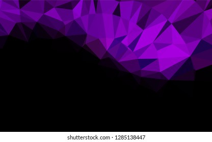 Dark Purple vector abstract mosaic background. Shining illustration, which consist of triangles. The completely new template can be used for your brand book.