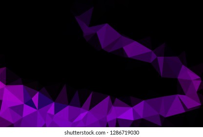 Dark Purple vector abstract mosaic background. Geometric illustration in Origami style with gradient. Triangular pattern for your business design.