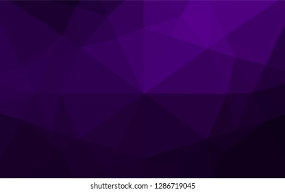 Dark Purple vector abstract mosaic pattern. Triangular geometric sample with gradient.  A completely new design for your business.