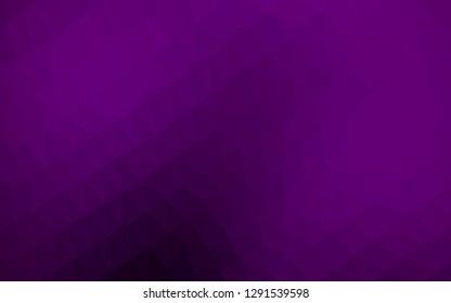 Dark Purple vector abstract mosaic backdrop. A vague abstract illustration with gradient. The best triangular design for your business.