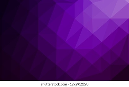 Dark Purple vector abstract mosaic backdrop. A vague abstract illustration with gradient. Brand new style for your business design.