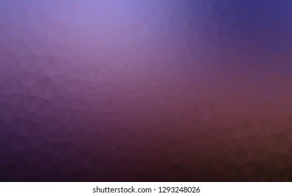 Dark Purple vector abstract mosaic pattern. Triangular geometric sample with gradient.  Brand new design for your business.