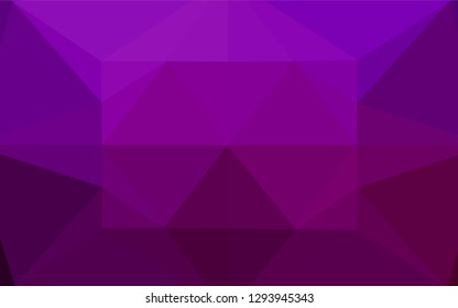 Dark Purple vector abstract mosaic backdrop. An elegant bright illustration with gradient. Triangular pattern for your business design.