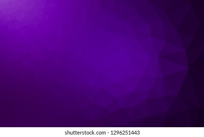 Dark Purple vector abstract mosaic background. Modern geometrical abstract illustration with gradient. Template for your brand book.