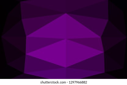 Dark Purple vector abstract mosaic backdrop. A sample with polygonal shapes. The best triangular design for your business.