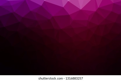 Dark Purple vector abstract mosaic background. Colorful illustration in Origami style with gradient.  Brand new style for your business design.