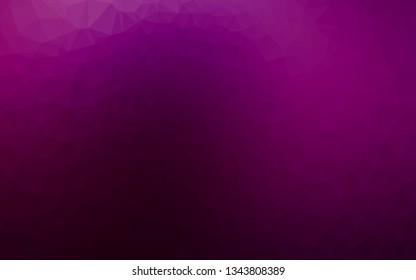 Dark Purple vector abstract mosaic background. Colorful abstract illustration with gradient. Triangular pattern for your business design.