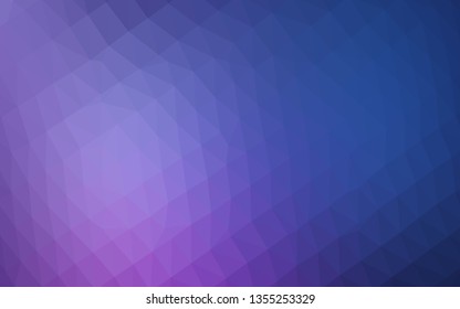 Dark Purple vector abstract mosaic pattern. A sample with polygonal shapes. Triangular pattern for your business design.