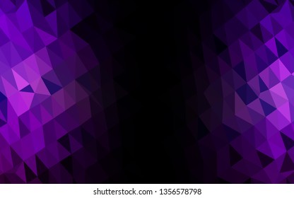 Dark Purple vector abstract mosaic pattern. Shining illustration, which consist of triangles. Completely new template for your business design.