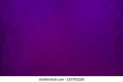 Dark Purple vector abstract mosaic background. A sample with polygonal shapes. The best triangular design for your business.