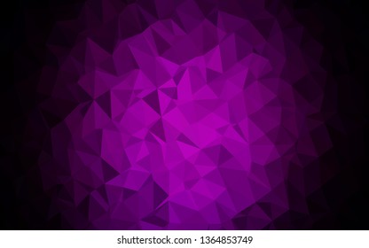 Dark Purple vector abstract mosaic background. Colorful illustration in Origami style with gradient.  Completely new design for your business.