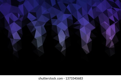 Dark Purple vector abstract mosaic backdrop. Triangular geometric sample with gradient.  New texture for your design.