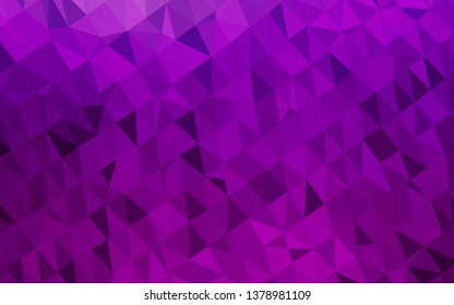 Dark Purple vector abstract mosaic pattern. Shining colored illustration in a Brand new style. Triangular pattern for your business design.