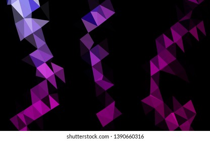 Dark Purple vector abstract mosaic backdrop. Shining illustration, which consist of triangles. Textured pattern for background.