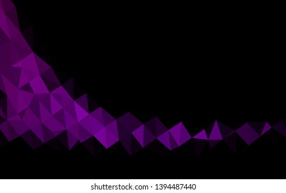 Dark Purple vector abstract mosaic pattern. Triangular geometric sample with gradient.  Brand new design for your business.
