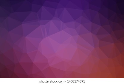 Dark Purple vector abstract mosaic pattern. Colorful illustration in Origami style with gradient.  Completely new template for your business design.