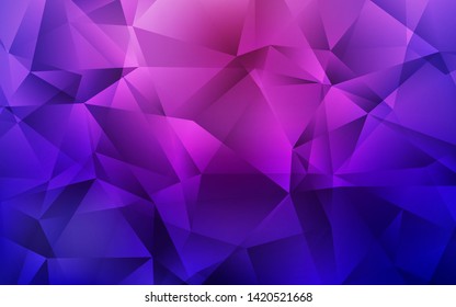 Dark Purple vector abstract mosaic backdrop. A sample with polygonal shapes. A completely new design for your leaflet.